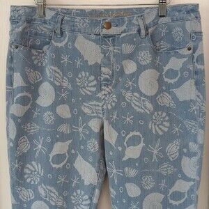 Soft Surroundings nautical sea shell jeans size PL